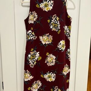 Ann Taylor Burgundy Floral Mini Dress